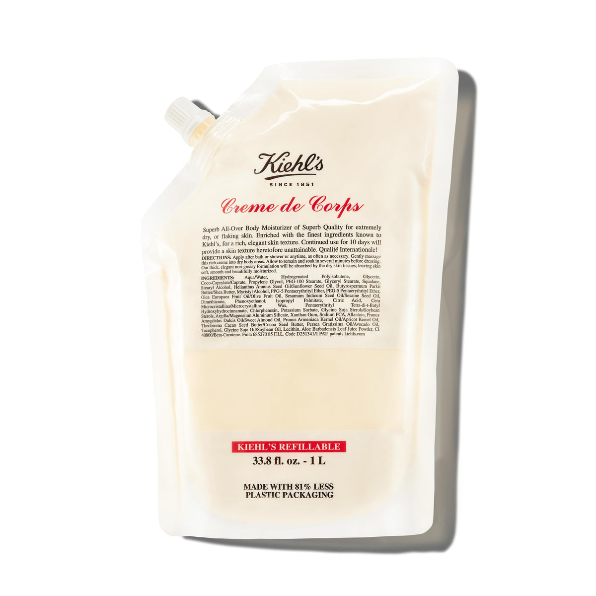 Kiehl's Creme de Corps, Rich, Luscious Body Lotion, with Cocoa Butter and Shea Butter for Fast Absorbing Hydration, Skin Feels Soft and Smooth, Suitable for All Skin Types