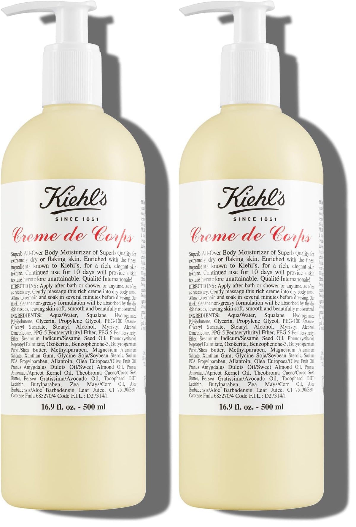 Kiehl's Creme de Corps, Rich, Luscious Body Lotion, with Cocoa Butter and Shea Butter for Fast Absorbing Hydration, Skin Feels Soft and Smooth, Suitable for All Skin Types
