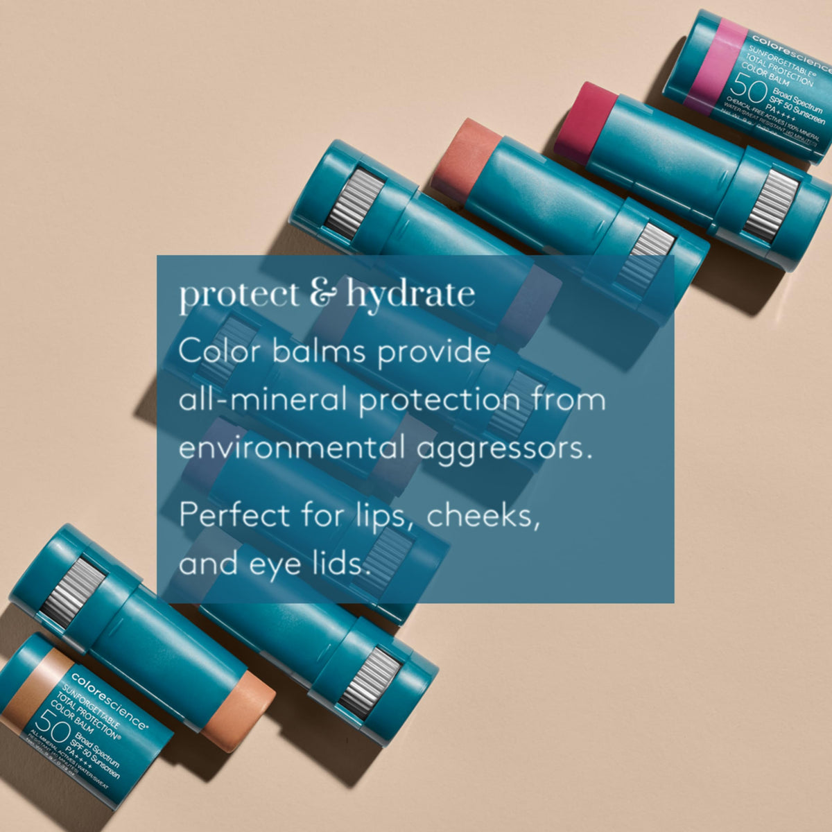 Colorescience Sunforgettable Total Protection Color Balm SPF 50, Mineral, Broad Spectrum, Buildable Lip & Cheek Color