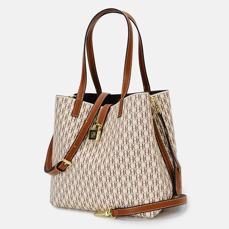 CH Women's PU Crossbody Bag With Letter Print - Large Capacity For Daily Commute And Everyday Use