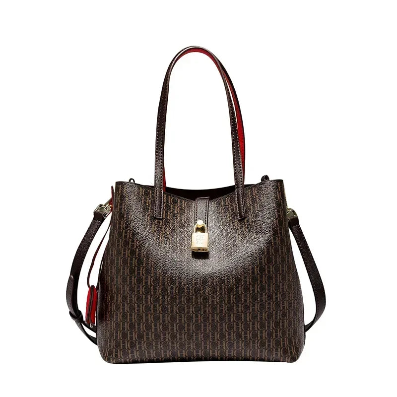 CH Women's PU Crossbody Bag With Letter Print - Large Capacity For Daily Commute And Everyday Use